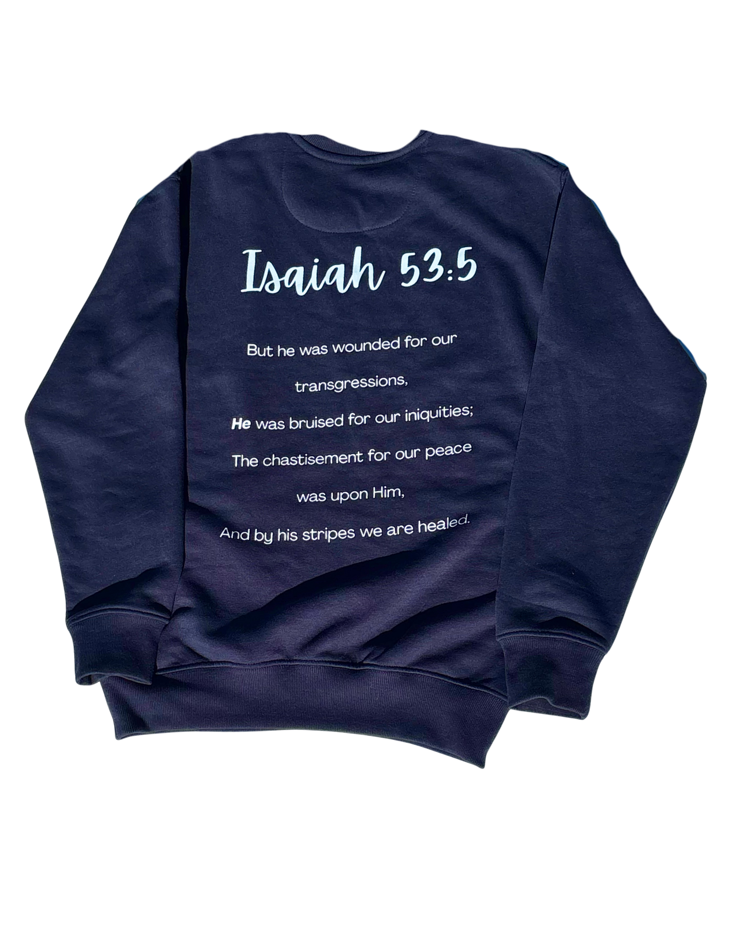 Healing with Jesus Crewneck Sweatshirt (Navy Blue)