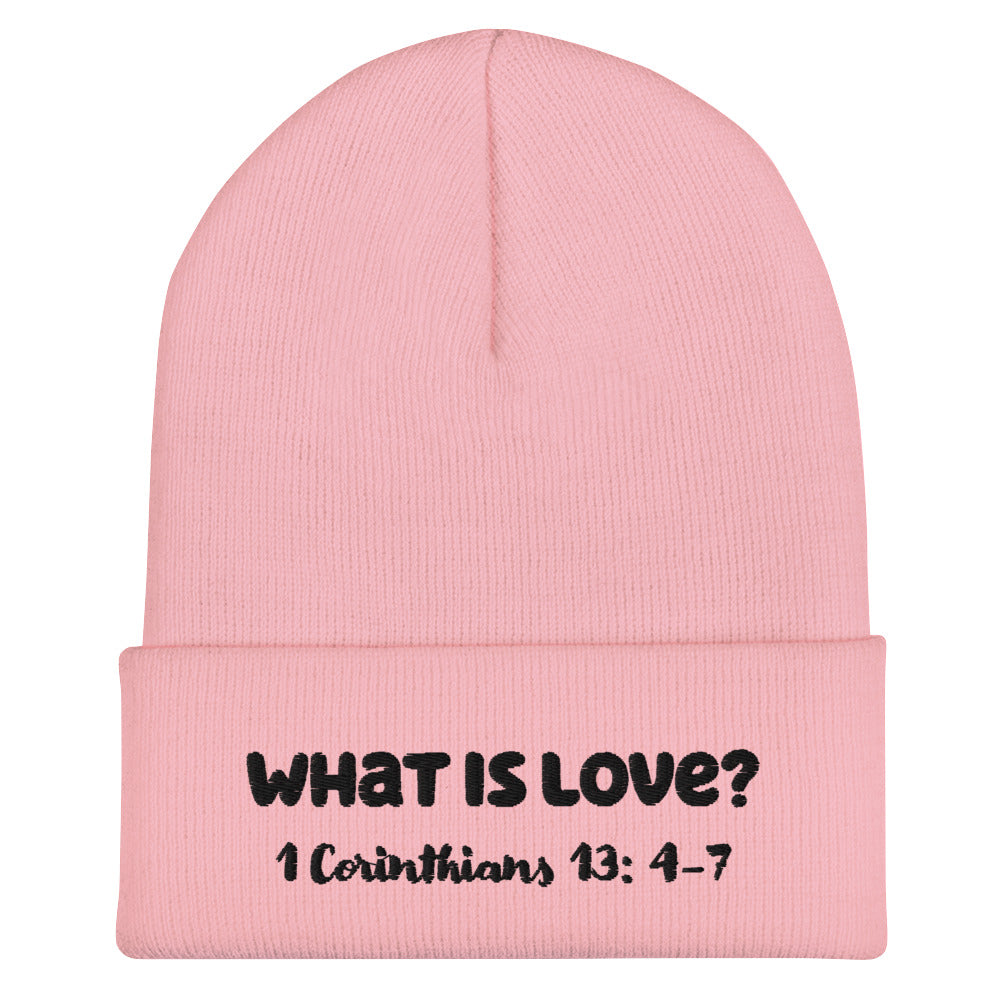 What is Love? Beanie Pink/Black – Flourish Designz by Chelsea Rene