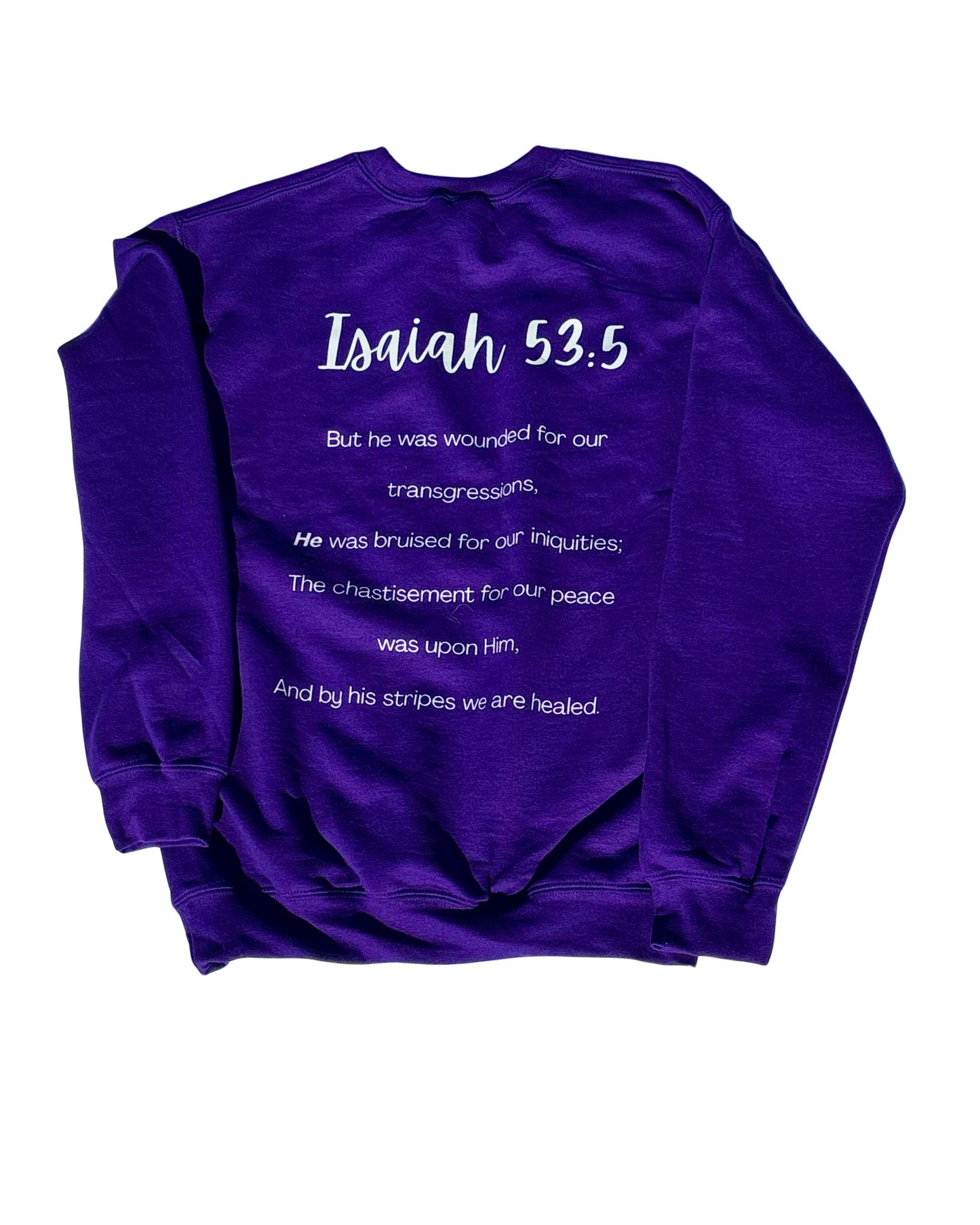 Healing with Jesus Crewneck Sweatshirt (Royal Purple)