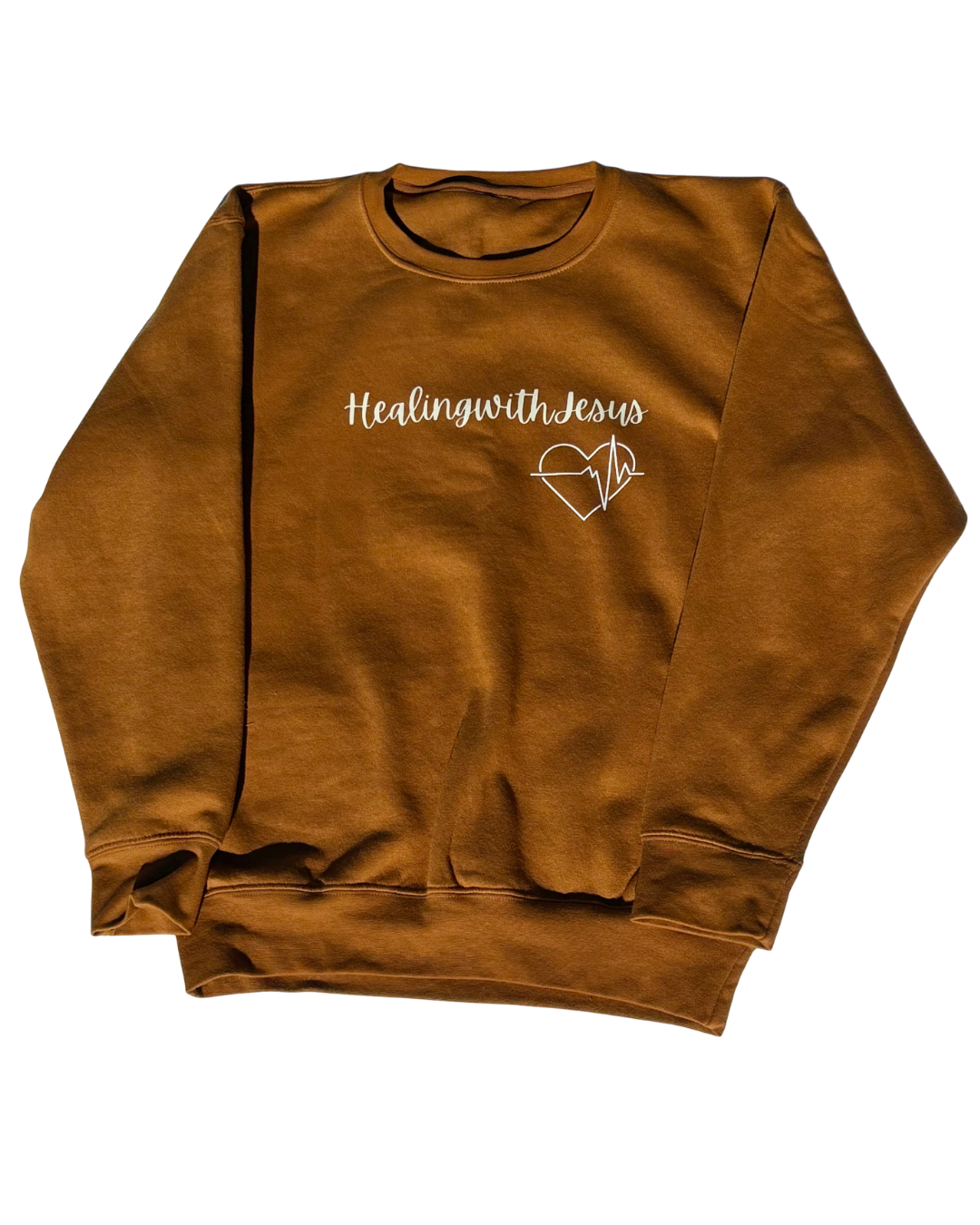 Healing with Jesus Crewneck Sweatshirt (Bronze)