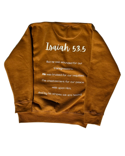 Healing with Jesus Crewneck Sweatshirt (Bronze)