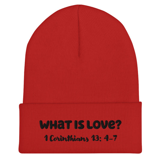 What is Love?  Beanie Red/Black